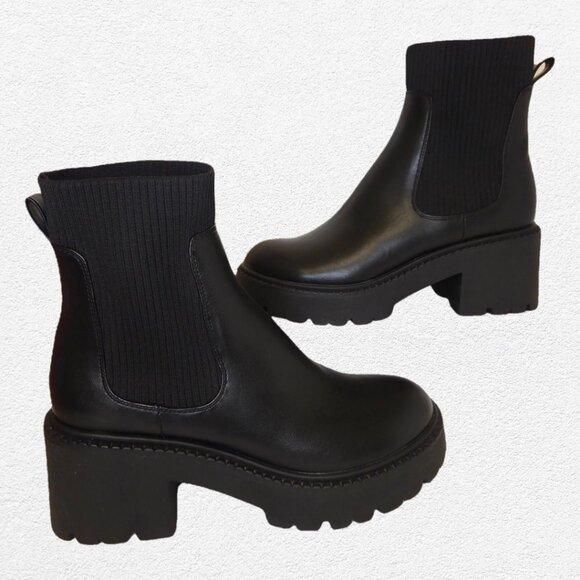 NWOT Madden Girl Women’s Black Thrash Pull On Chelsea Boots - 7.5 - Picture 9 of 12